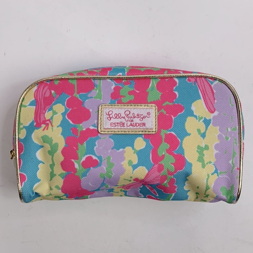 Lilly Pulitzer for Estée Lauder Cosmetic Bag Zip closure Pink lining